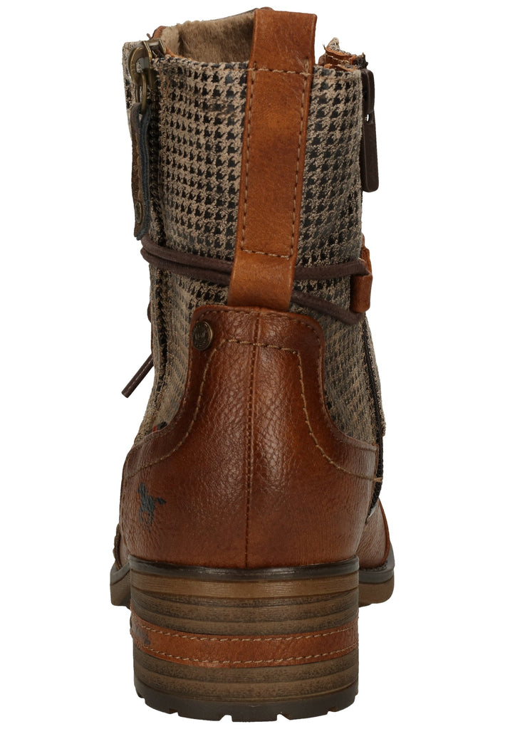 Mustang Stiefelette Lederimitat/Textil Cognac