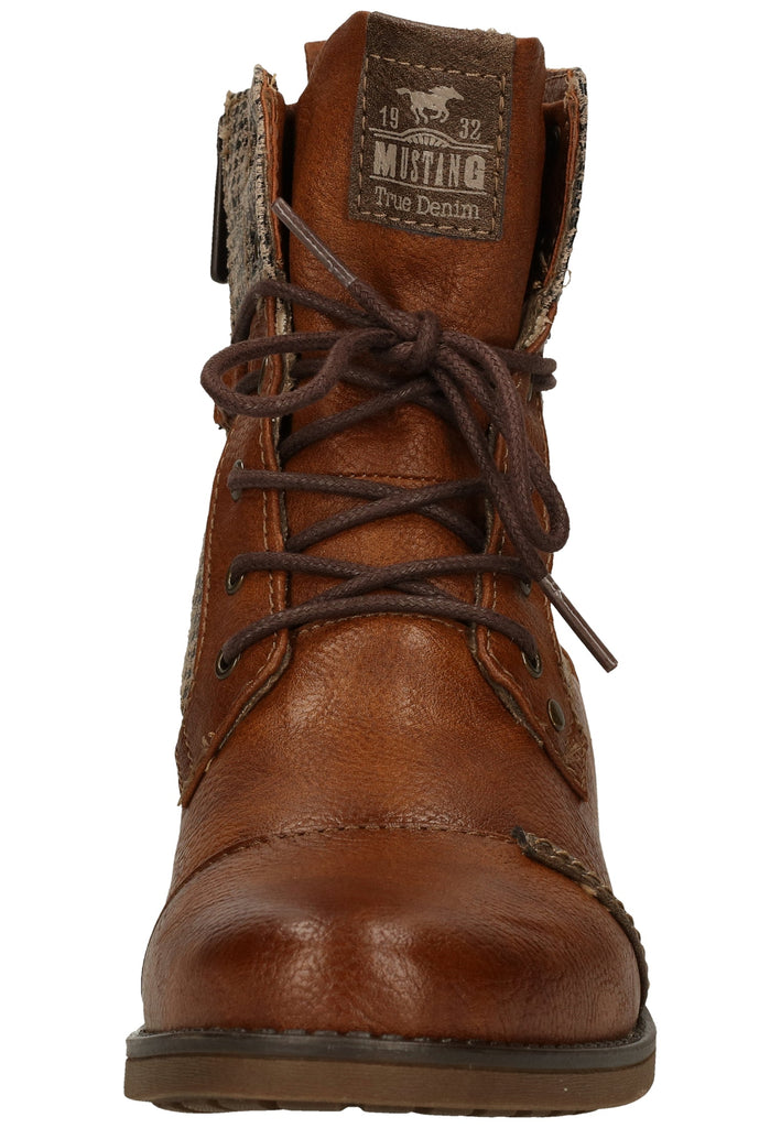Mustang Stiefelette Lederimitat/Textil Cognac