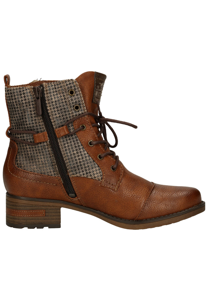 Mustang Stiefelette Lederimitat/Textil Cognac