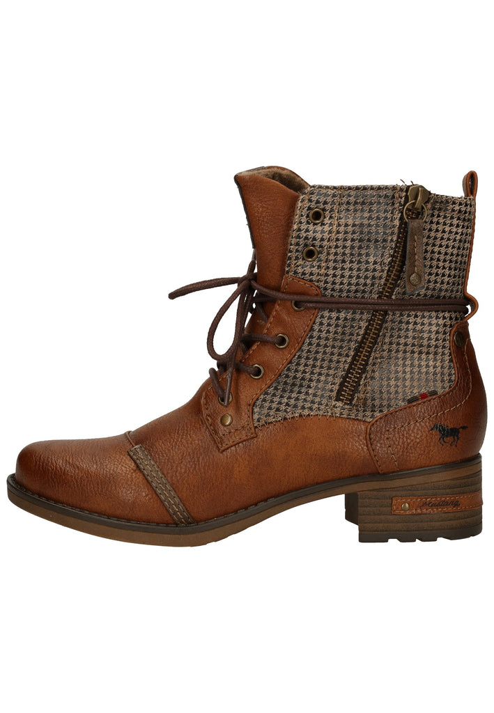 Mustang Stiefelette Lederimitat/Textil Cognac