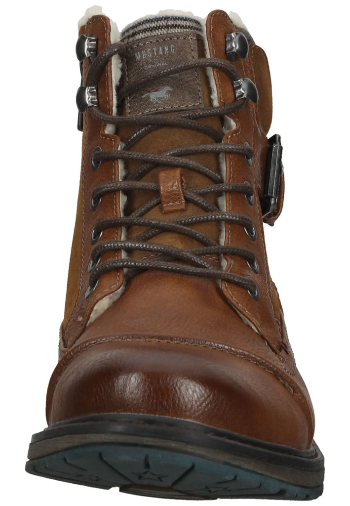 Mustang Stiefelette Lederimitat/Textil Cognac Warmfutter