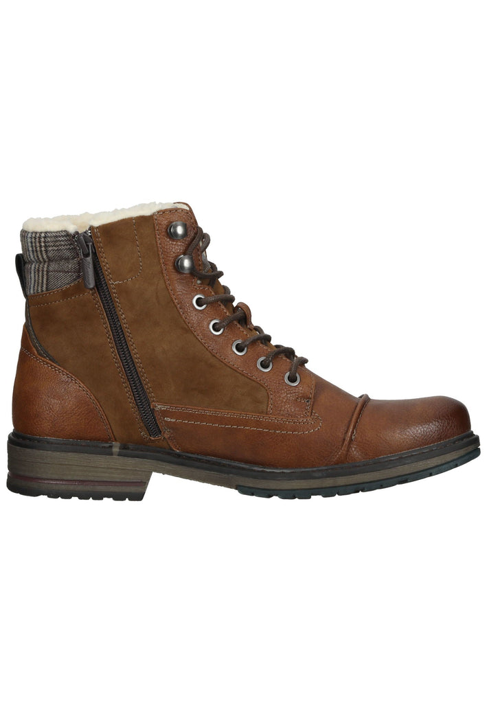Mustang Stiefelette Lederimitat/Textil Cognac Warmfutter