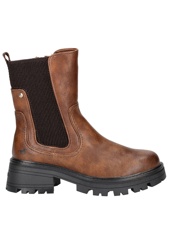 Mustang Stiefelette Lederimitat/Textil Cognac Warmfutter
