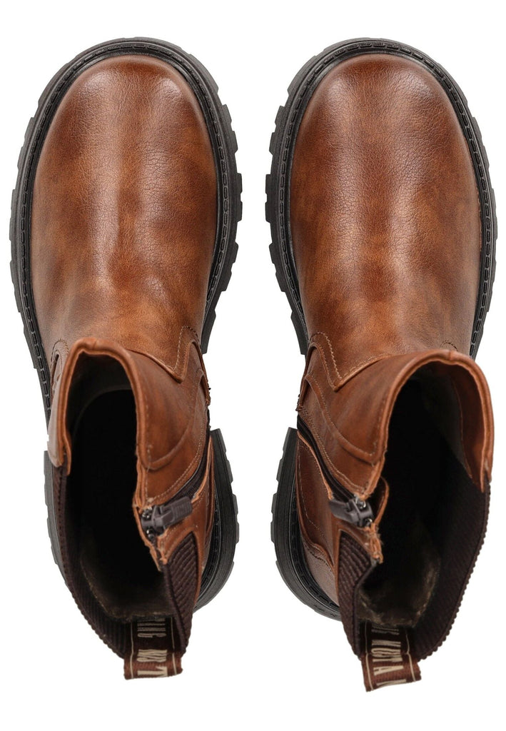 Mustang Stiefelette Lederimitat/Textil Cognac Warmfutter