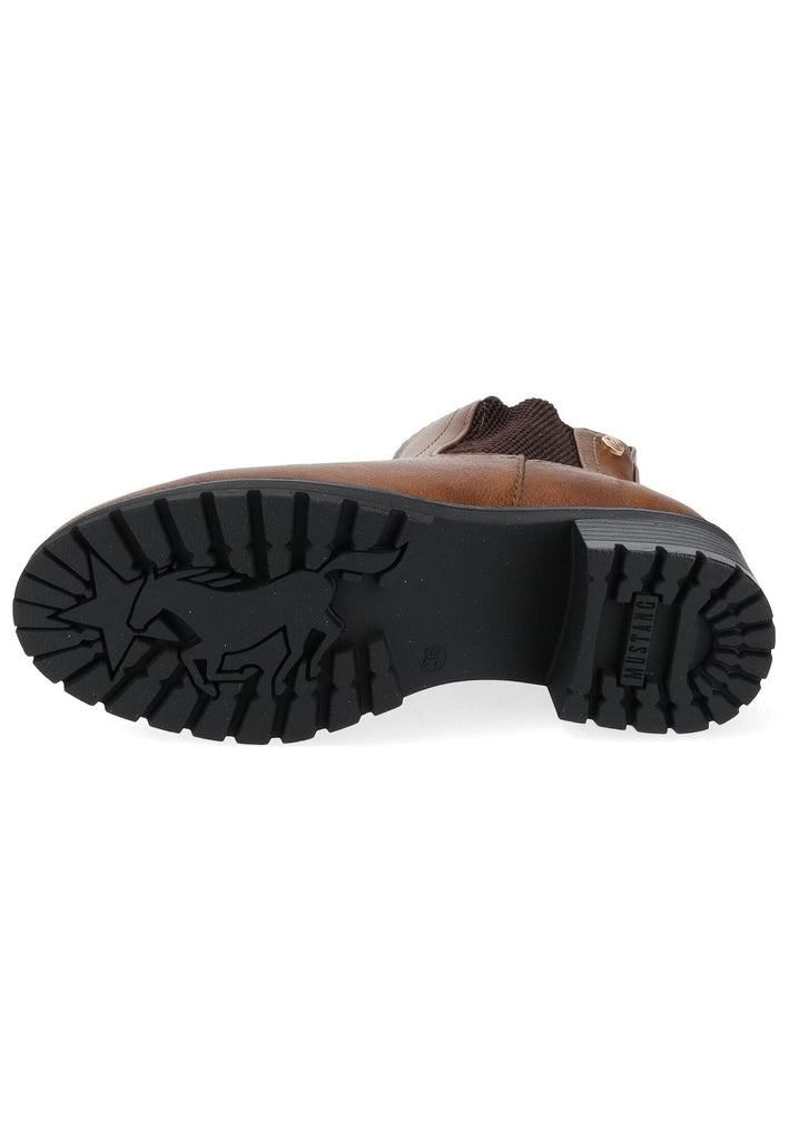 Mustang Stiefelette Lederimitat/Textil Cognac Warmfutter
