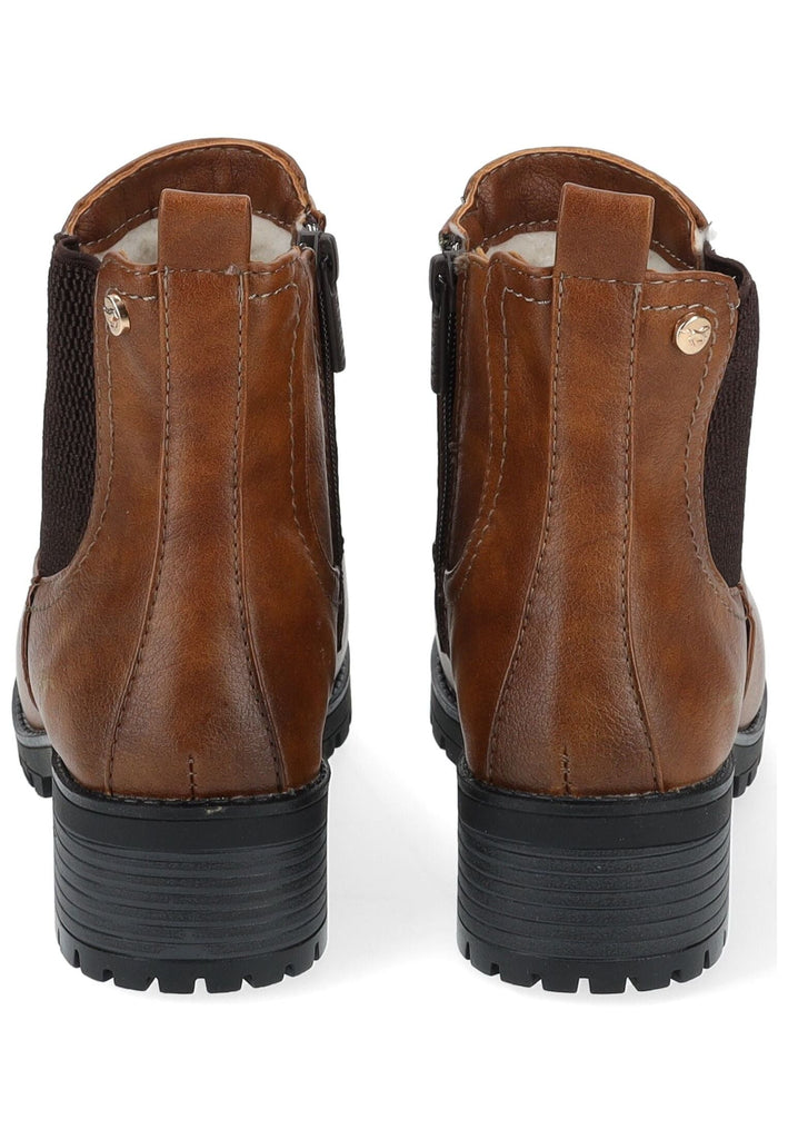 Mustang Stiefelette Lederimitat/Textil Cognac Warmfutter