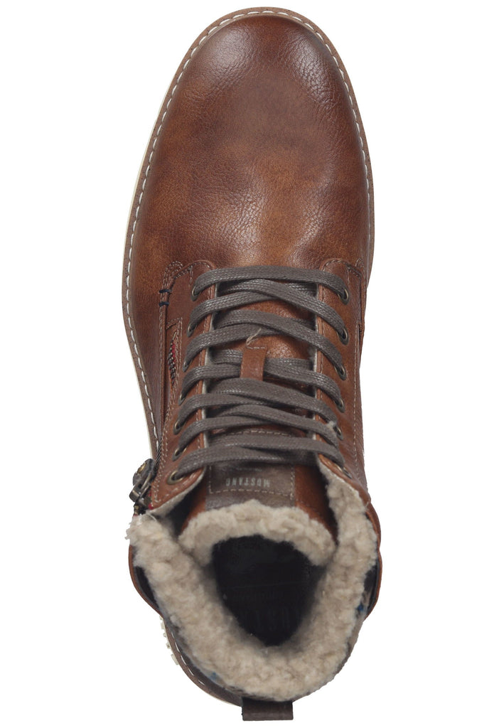 Mustang Stiefelette Lederimitat/Textil Cognac Warmfutter