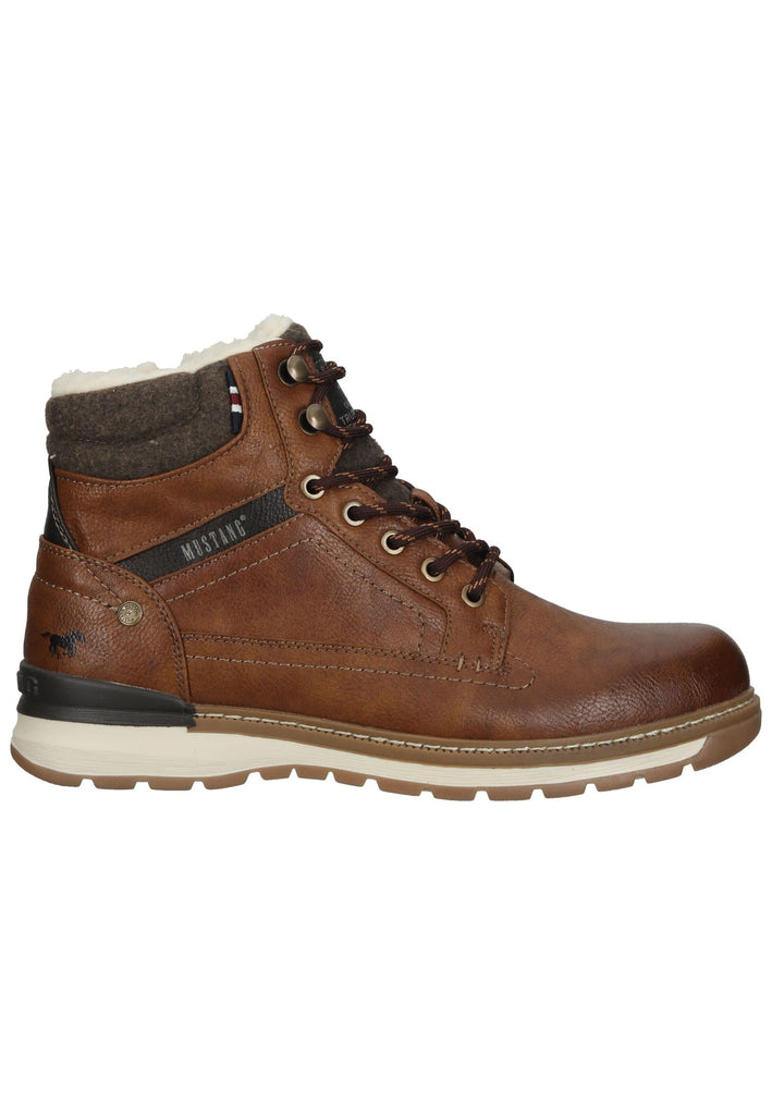 Mustang Stiefelette Lederimitat/Textil Cognac Warmfutter