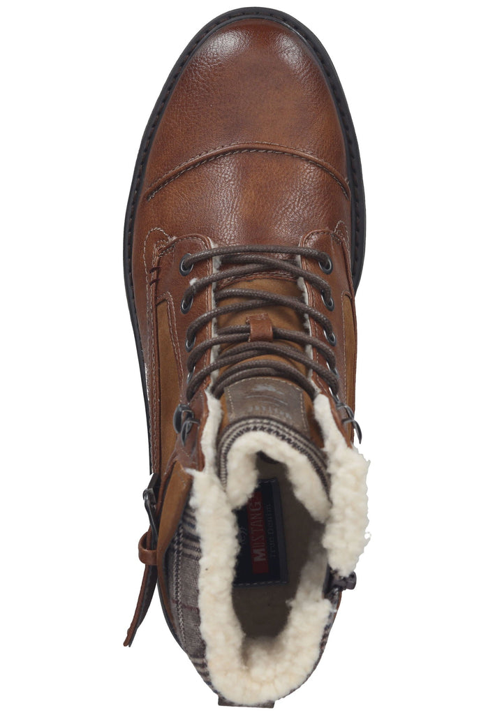 Mustang Stiefelette Lederimitat/Textil Cognac Warmfutter