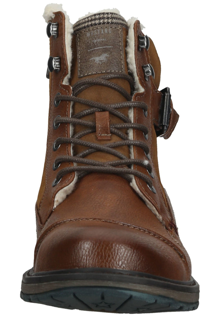 Mustang Stiefelette Lederimitat/Textil Cognac Warmfutter