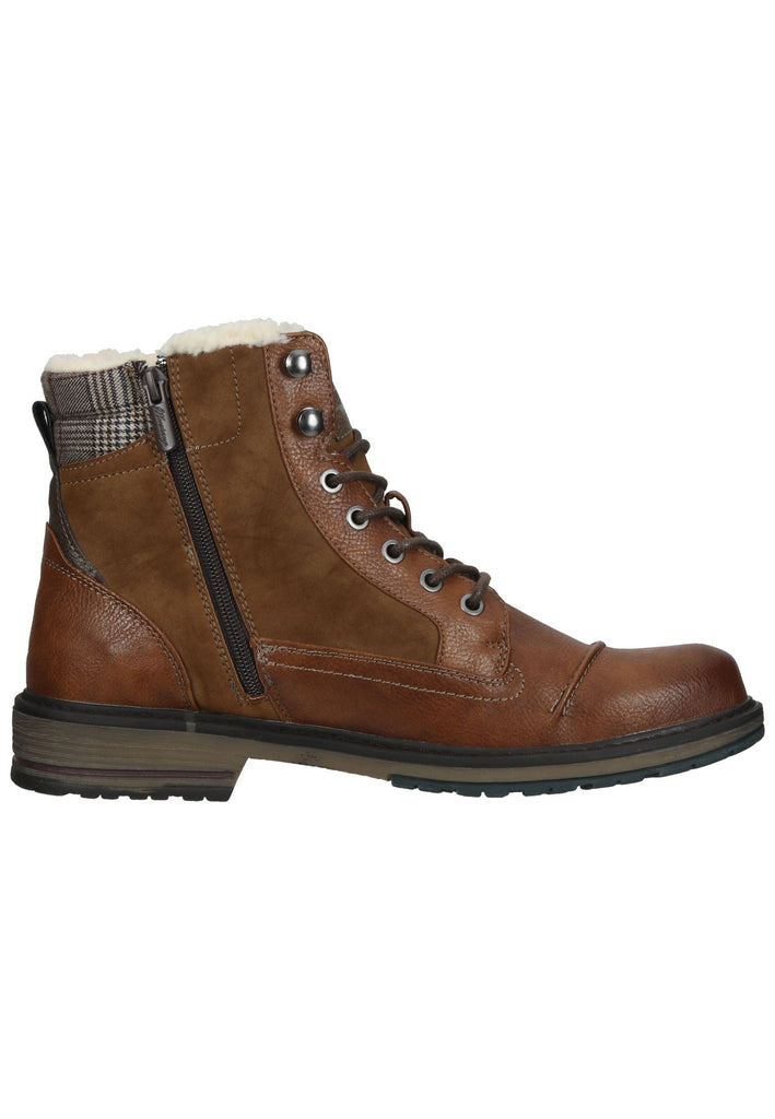 Mustang Stiefelette Lederimitat/Textil Cognac Warmfutter