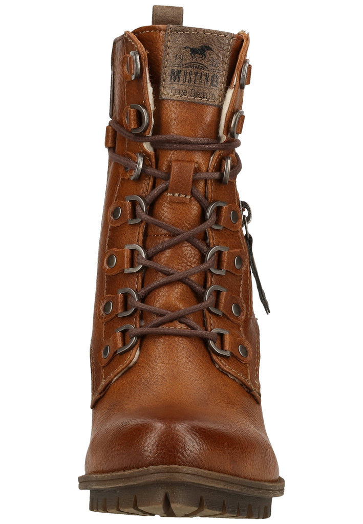 Mustang Stiefelette Lederimitat/Textil Cognac Warmfutter
