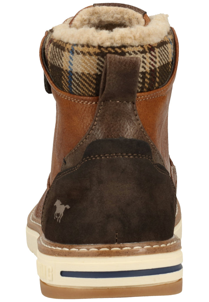 Mustang Stiefelette Lederimitat/Textil Cognac Warmfutter
