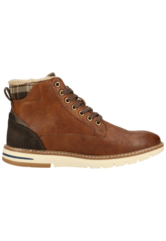 Mustang Stiefelette Lederimitat/Textil Cognac Warmfutter