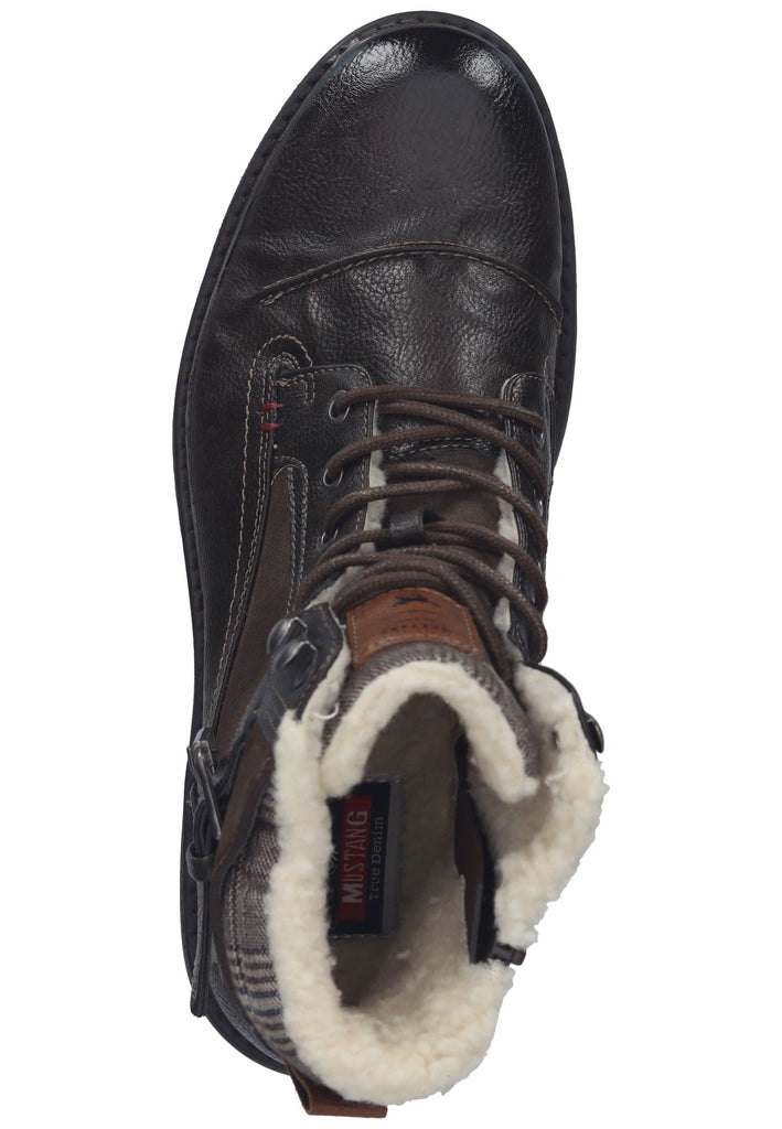 Mustang Stiefelette Lederimitat/Textil Dunkelbraun Warmfutter