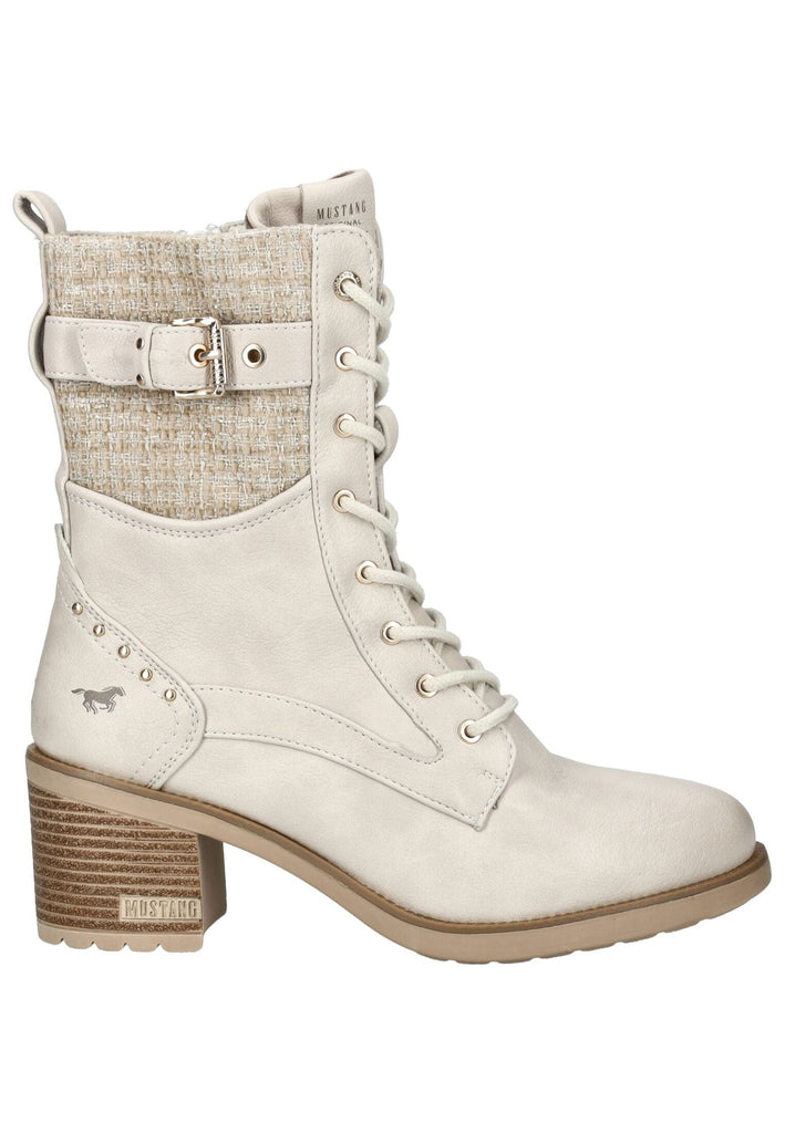 Mustang Stiefelette Lederimitat/Textil Ivory Warmfutter
