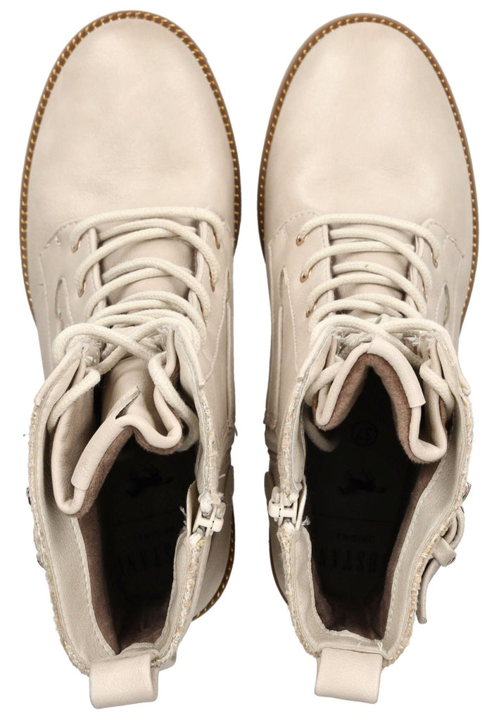 Mustang Stiefelette Lederimitat/Textil Ivory Warmfutter