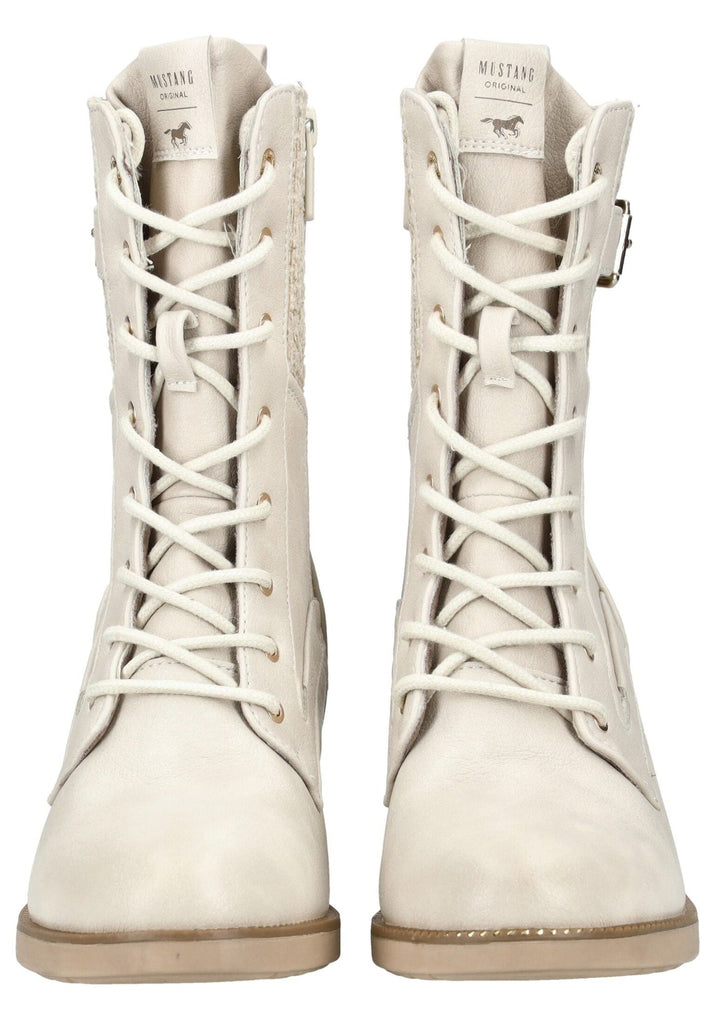 Mustang Stiefelette Lederimitat/Textil Ivory Warmfutter