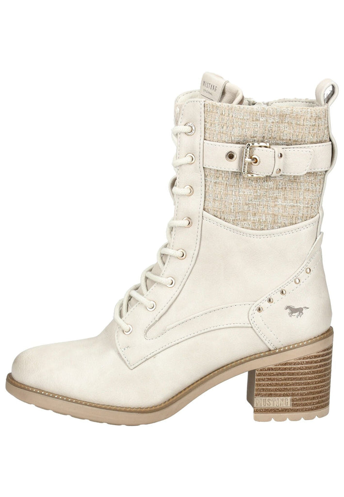 Mustang Stiefelette Lederimitat/Textil Ivory Warmfutter