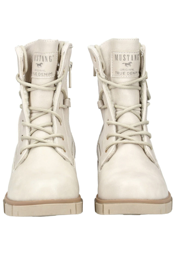 Mustang Stiefelette Lederimitat/Textil Ivory Warmfutter