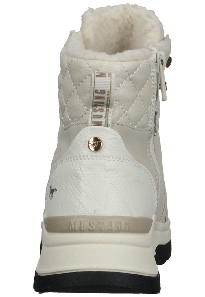 Mustang Stiefelette Lederimitat/Textil Ivory Warmfutter