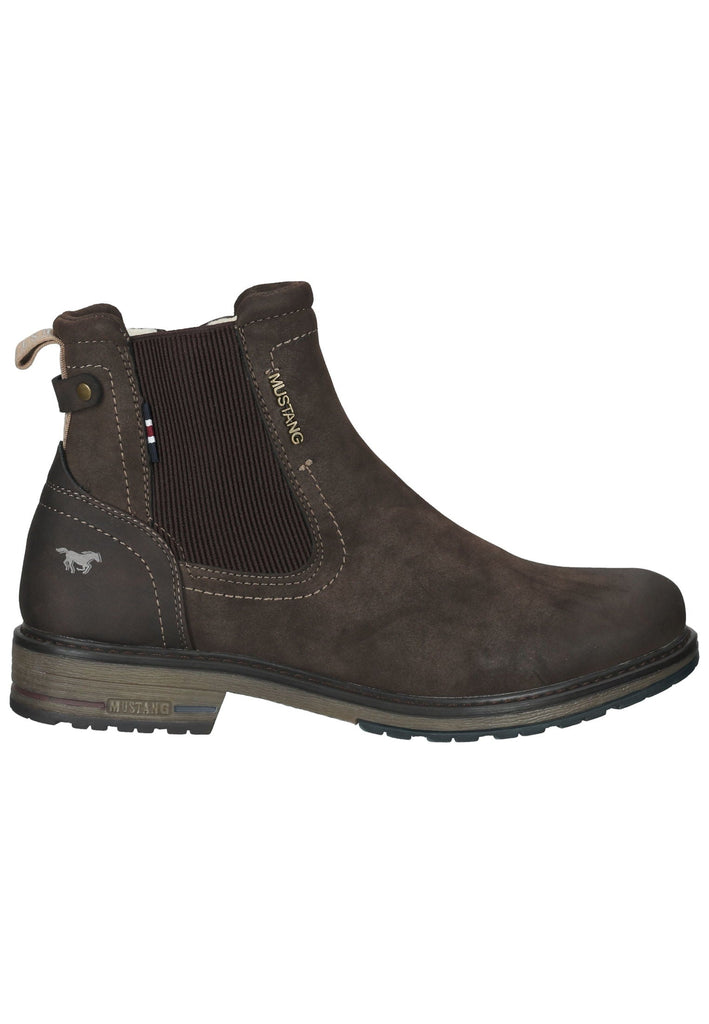 Mustang Stiefelette Lederimitat/Textil Kaffee Warmfutter