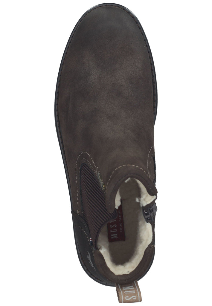 Mustang Stiefelette Lederimitat/Textil Kaffee Warmfutter