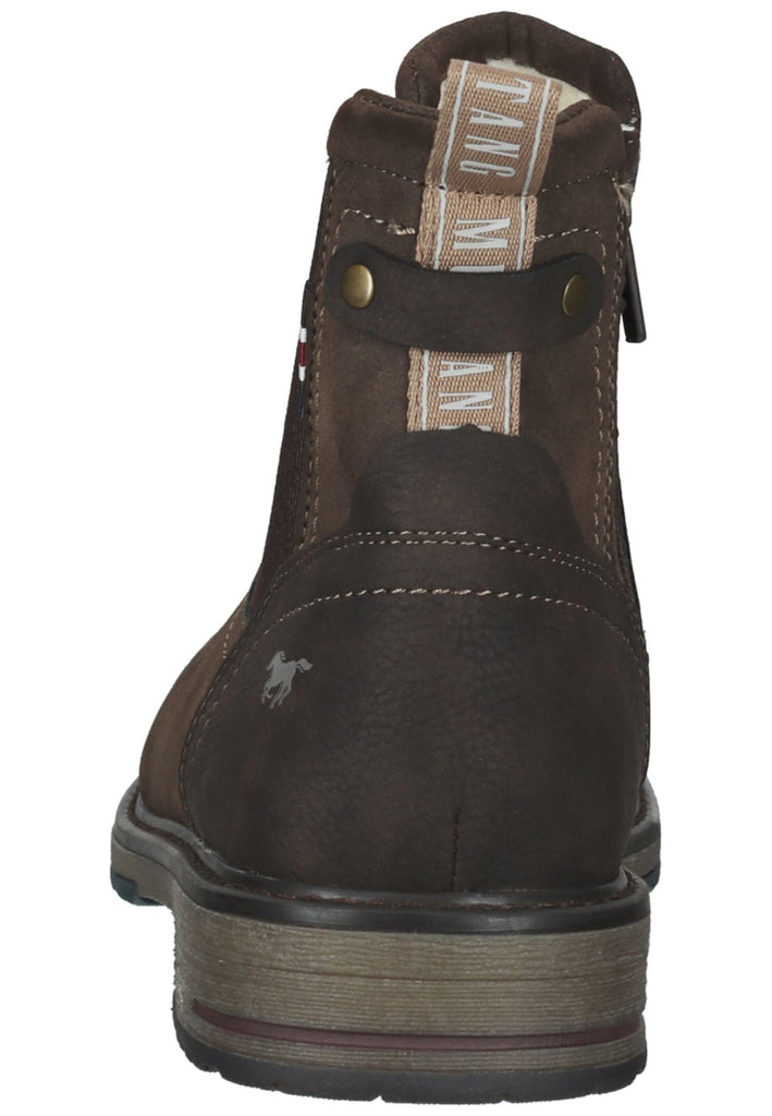 Mustang Stiefelette Lederimitat/Textil Kaffee Warmfutter