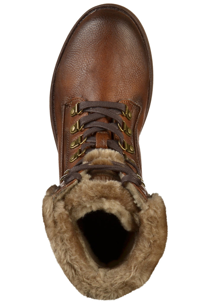 Mustang Stiefelette Lederimitat/Textil Kastanie