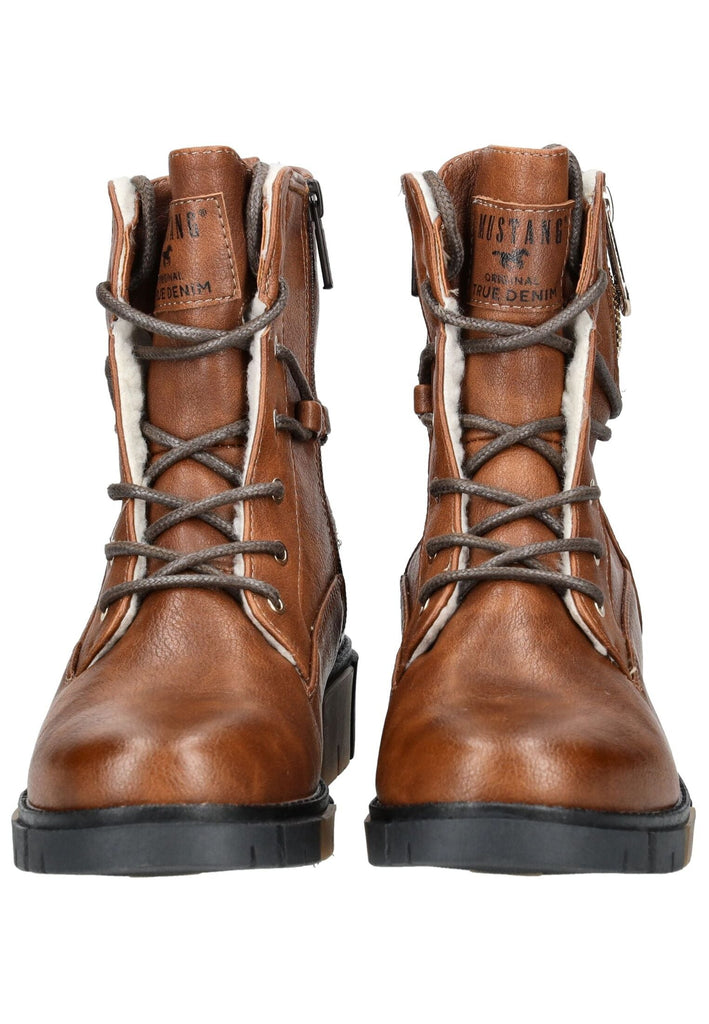 Mustang Stiefelette Lederimitat/Textil Kastanie Warmfutter