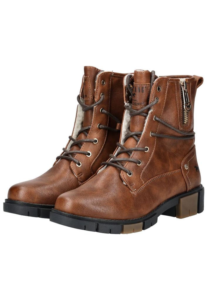 Mustang Stiefelette Lederimitat/Textil Kastanie Warmfutter