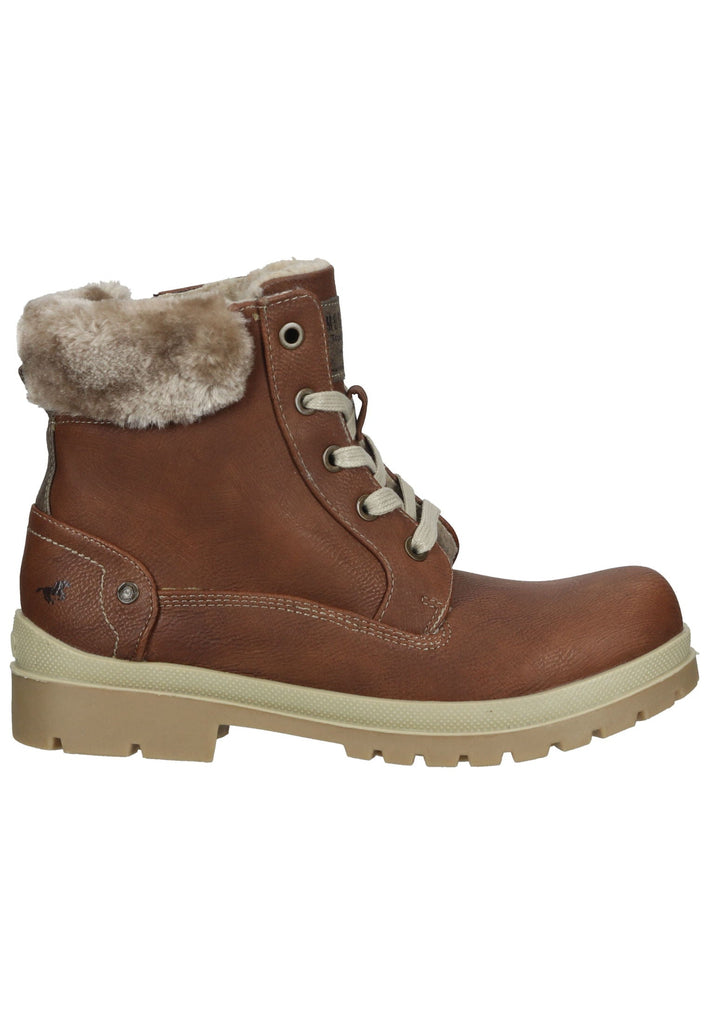 Mustang Stiefelette Lederimitat/Textil Kastanie Warmfutter