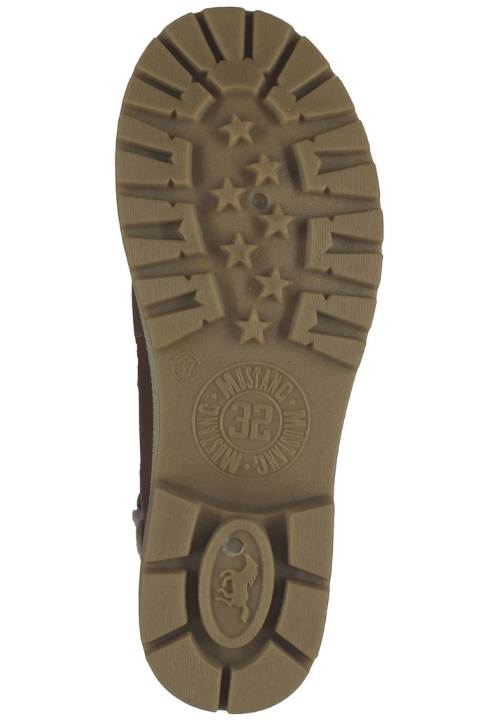 Mustang Stiefelette Lederimitat/Textil Kastanie Warmfutter