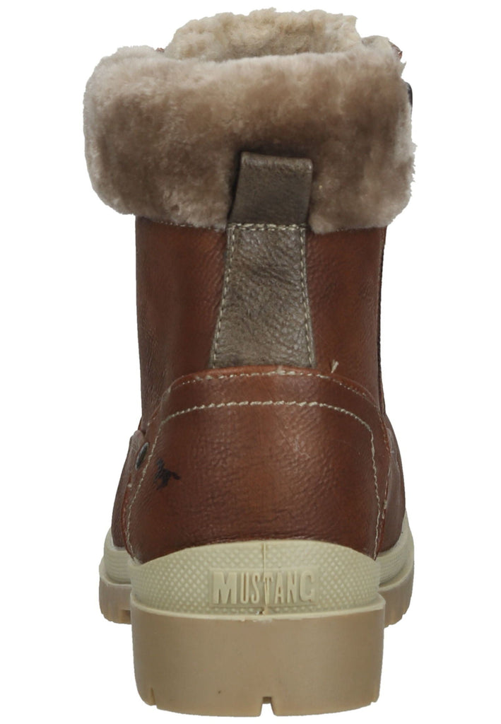 Mustang Stiefelette Lederimitat/Textil Kastanie Warmfutter
