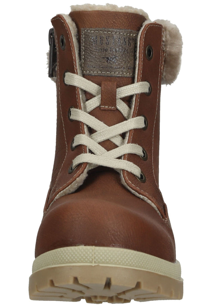 Mustang Stiefelette Lederimitat/Textil Kastanie Warmfutter