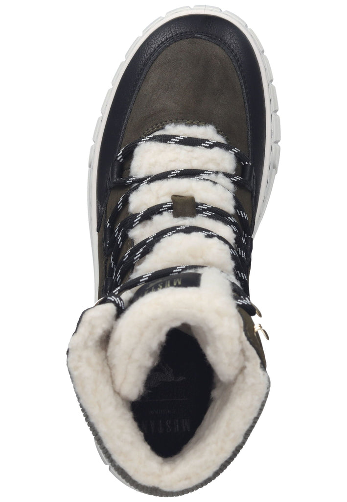 Mustang Stiefelette Lederimitat/Textil Military Warmfutter