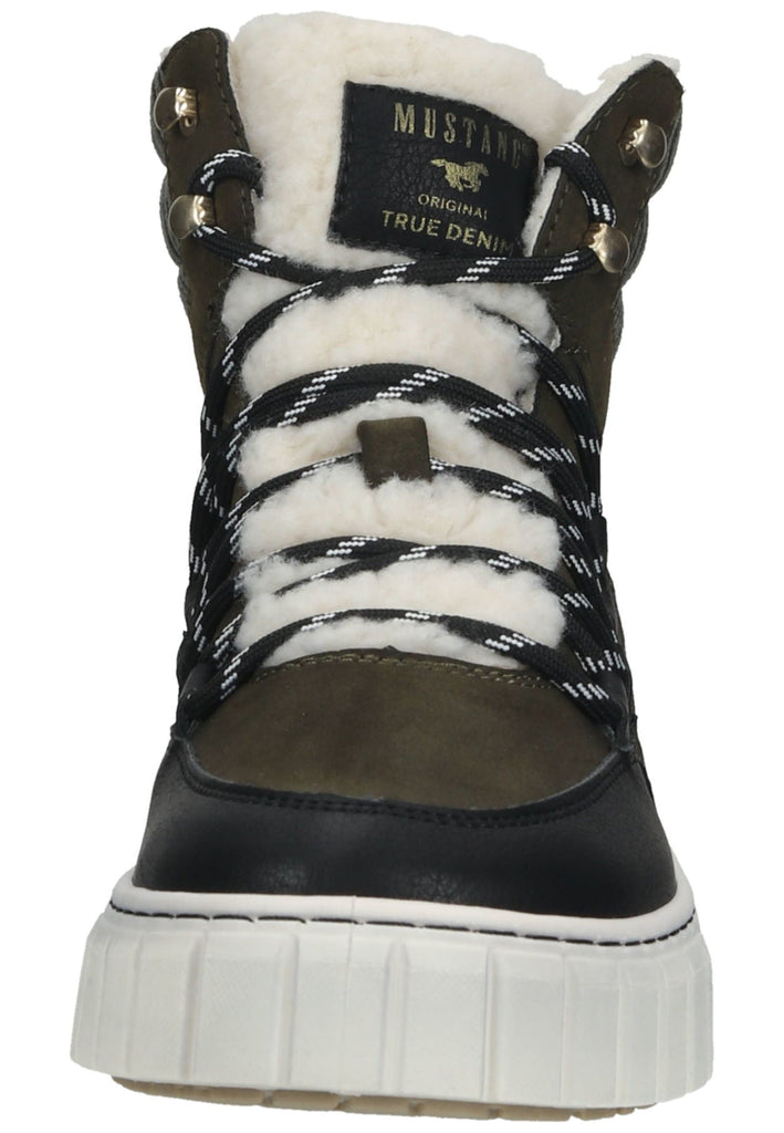 Mustang Stiefelette Lederimitat/Textil Military Warmfutter