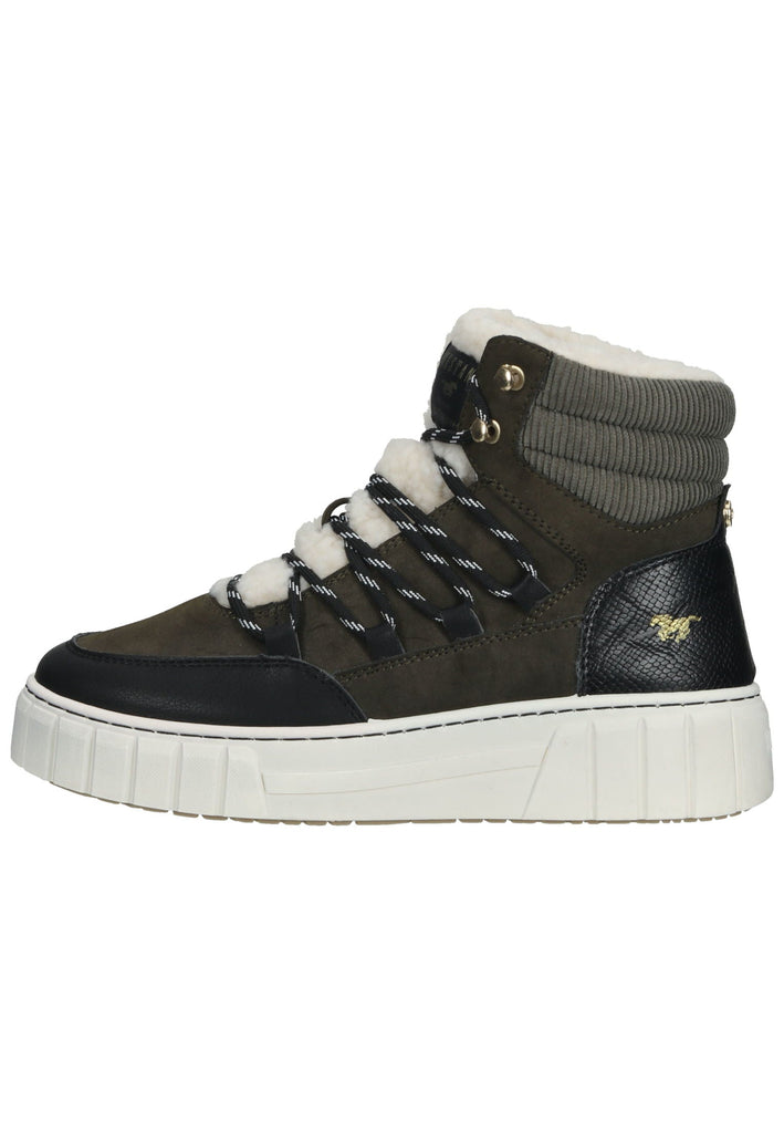 Mustang Stiefelette Lederimitat/Textil Military Warmfutter