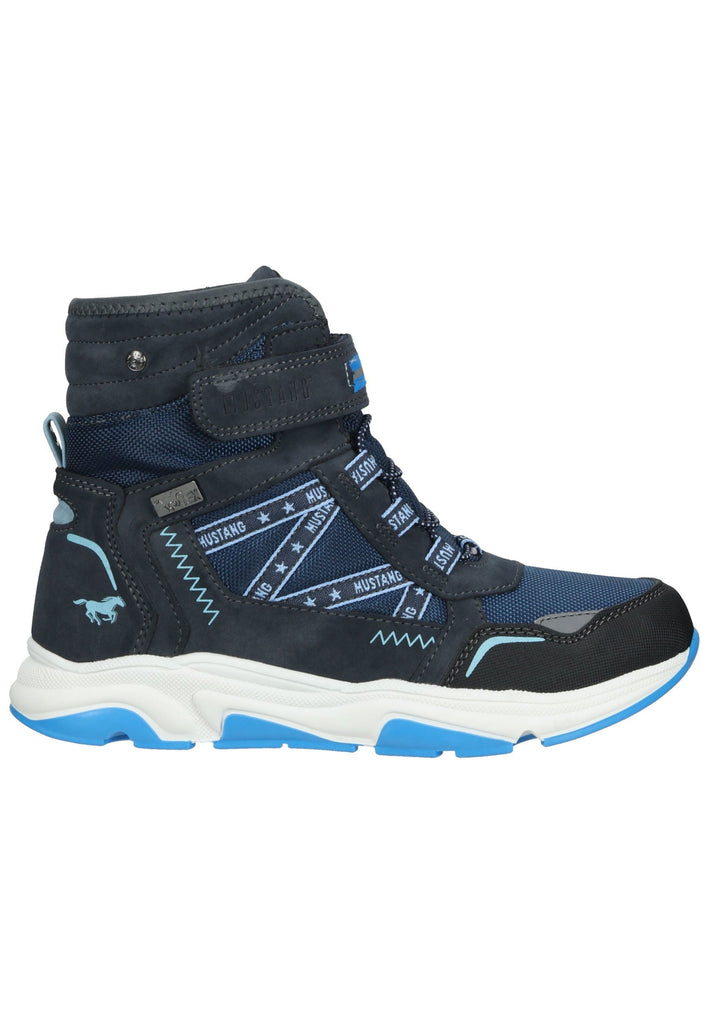 Mustang Stiefelette Lederimitat/Textil Navy Warmfutter