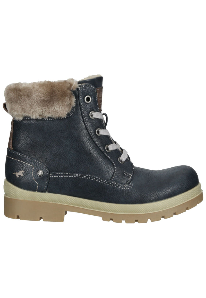 Mustang Stiefelette Lederimitat/Textil Navy Warmfutter