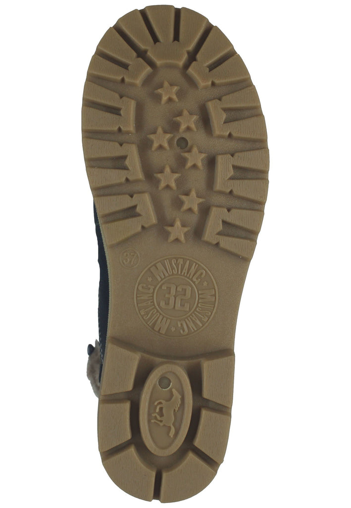 Mustang Stiefelette Lederimitat/Textil Navy Warmfutter