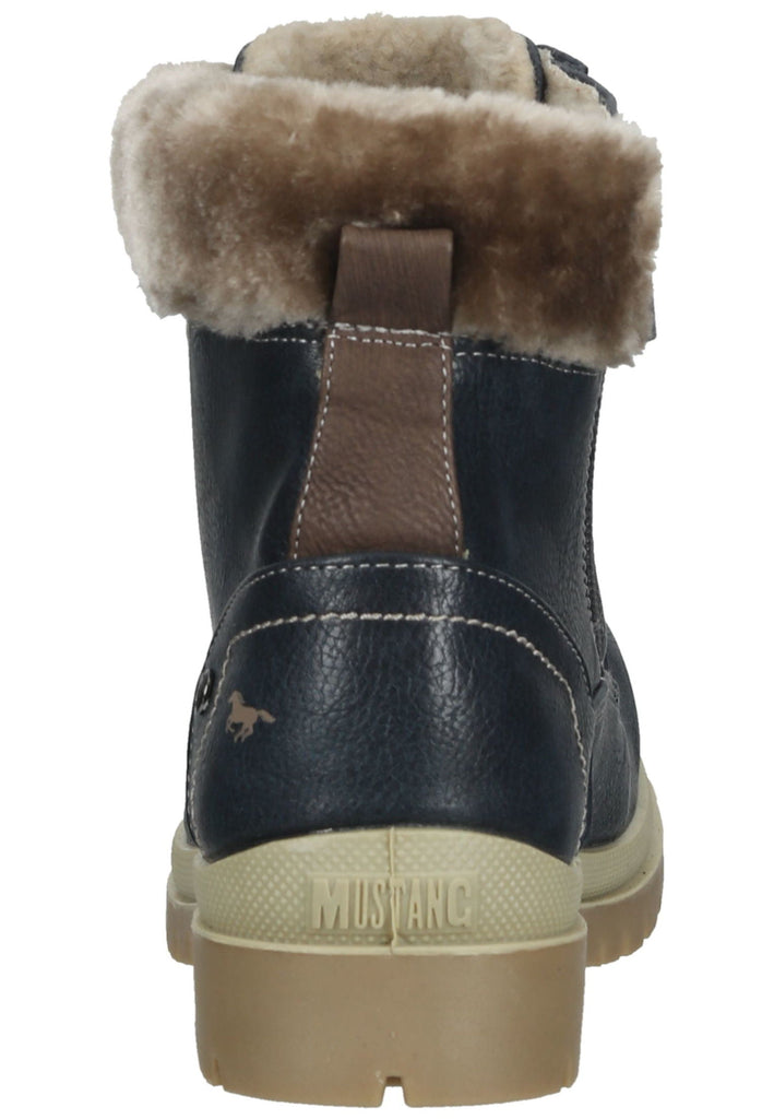 Mustang Stiefelette Lederimitat/Textil Navy Warmfutter