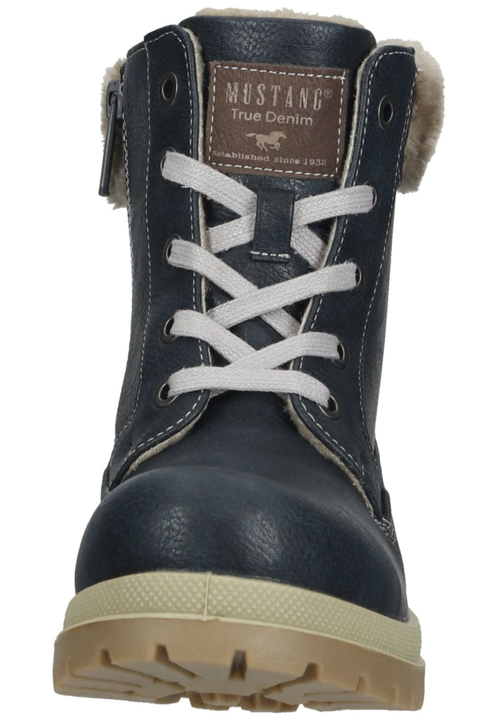 Mustang Stiefelette Lederimitat/Textil Navy Warmfutter