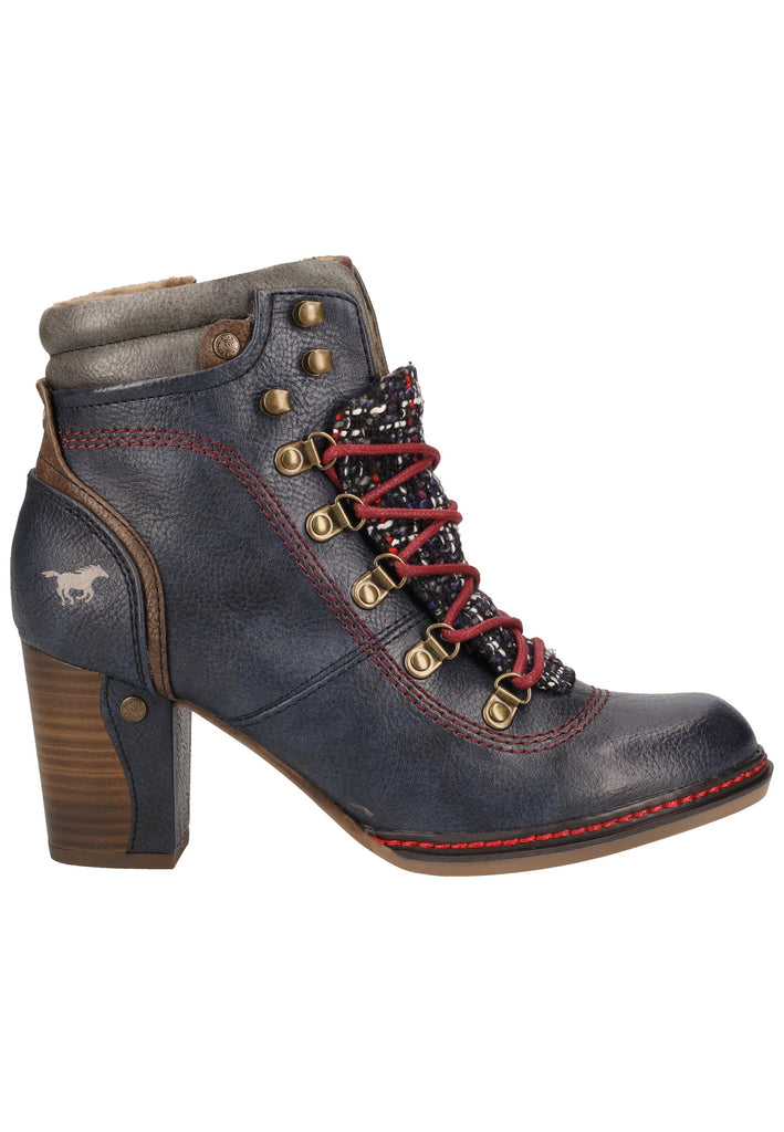 Mustang Stiefelette Lederimitat/Textil Navy Warmfutter