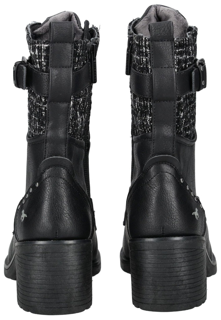 Mustang Stiefelette Lederimitat/Textil Schwarz Warmfutter