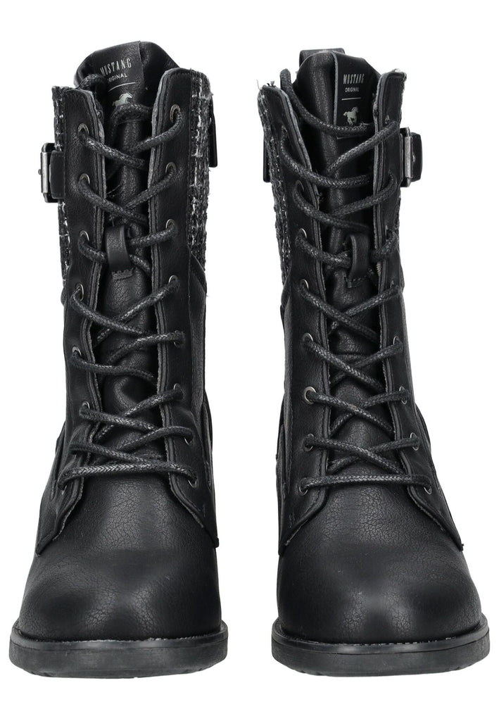 Mustang Stiefelette Lederimitat/Textil Schwarz Warmfutter