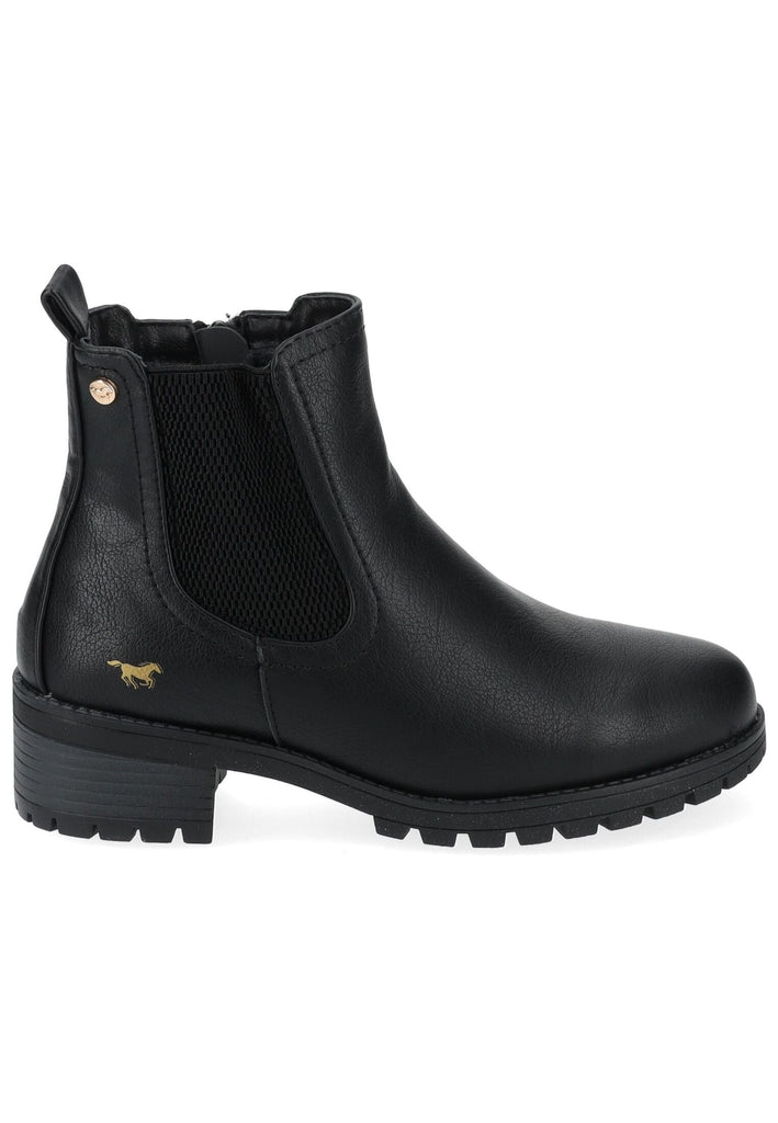 Mustang Stiefelette Lederimitat/Textil Schwarz Warmfutter
