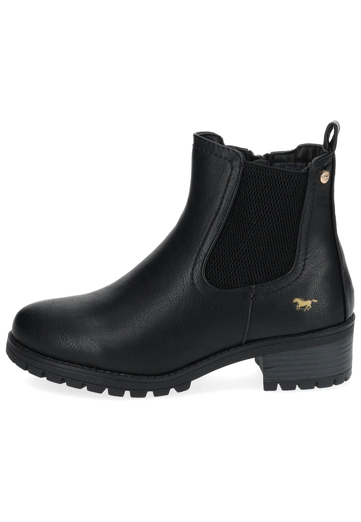 Mustang Stiefelette Lederimitat/Textil Schwarz Warmfutter