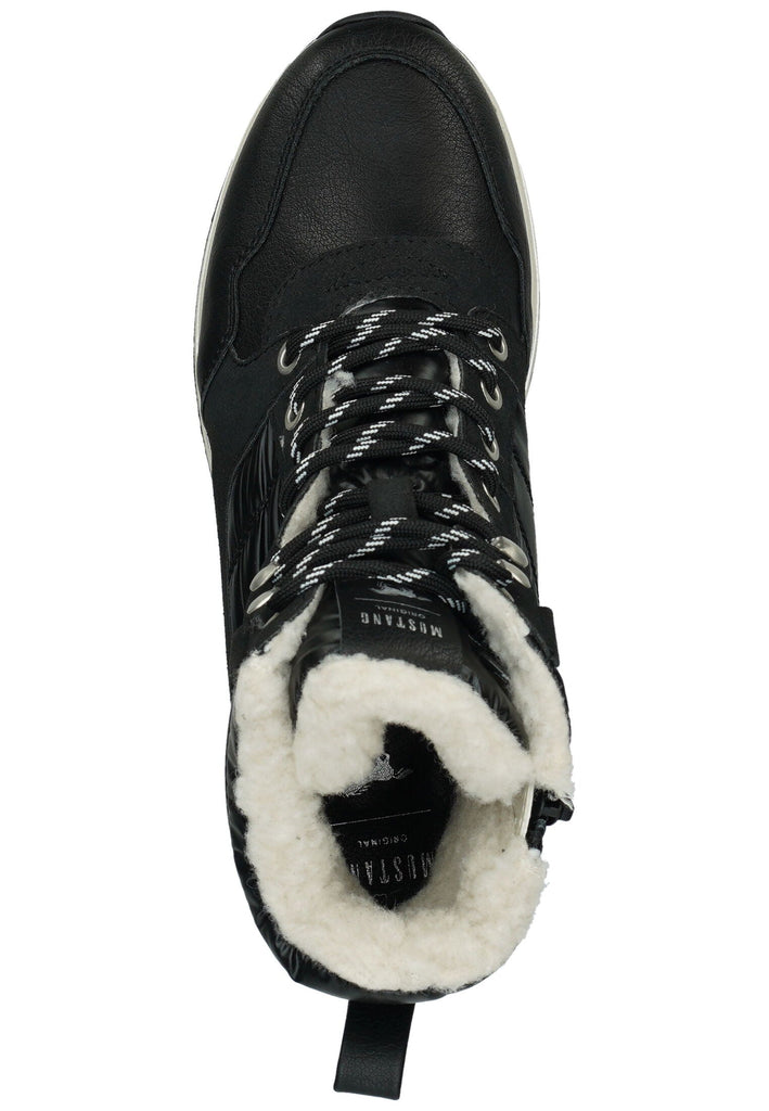 Mustang Stiefelette Lederimitat/Textil Schwarz Warmfutter