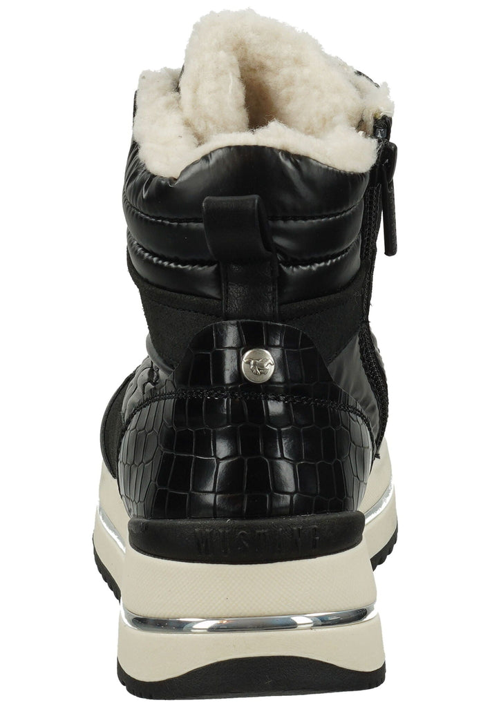 Mustang Stiefelette Lederimitat/Textil Schwarz Warmfutter